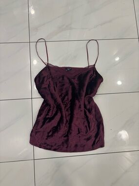 True Religion Satin Spaghetti Strap Cami - Burgundy